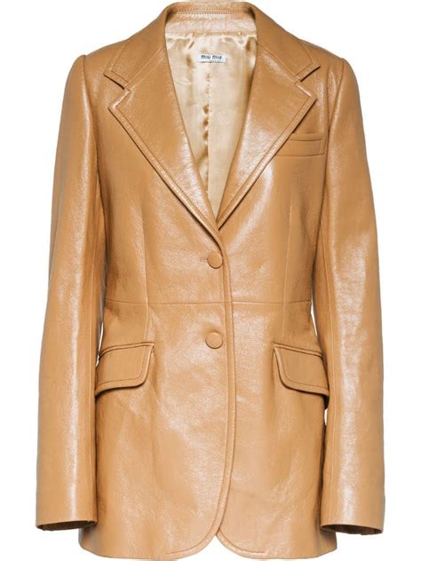 miu miu leather blazer|Miu Miu Blazers for Women .